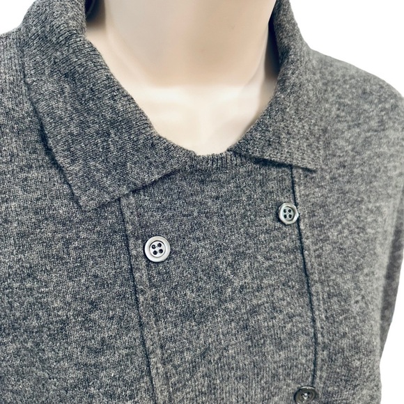 HAWICO Scotland Lambswool Sweater 100% pure Button detail gray size large - Picture 3 of 9